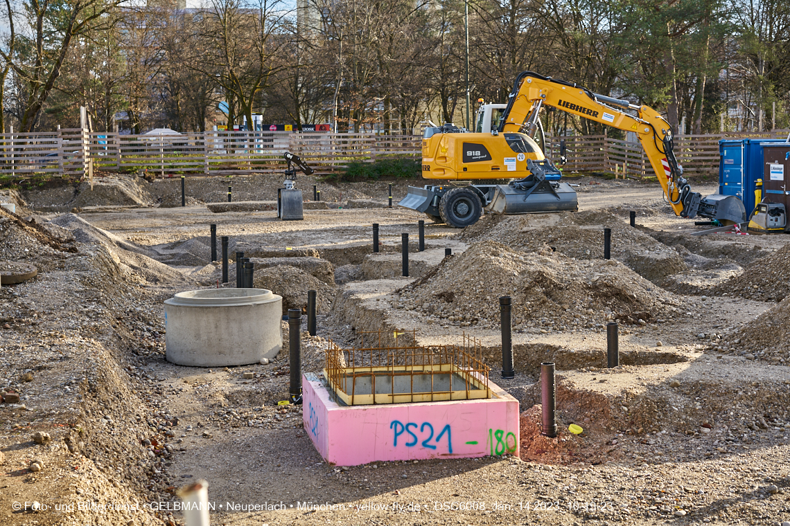 14.01.2023 - Baustelle an der Quiddestraße Haus für Kinder in Neuperlach